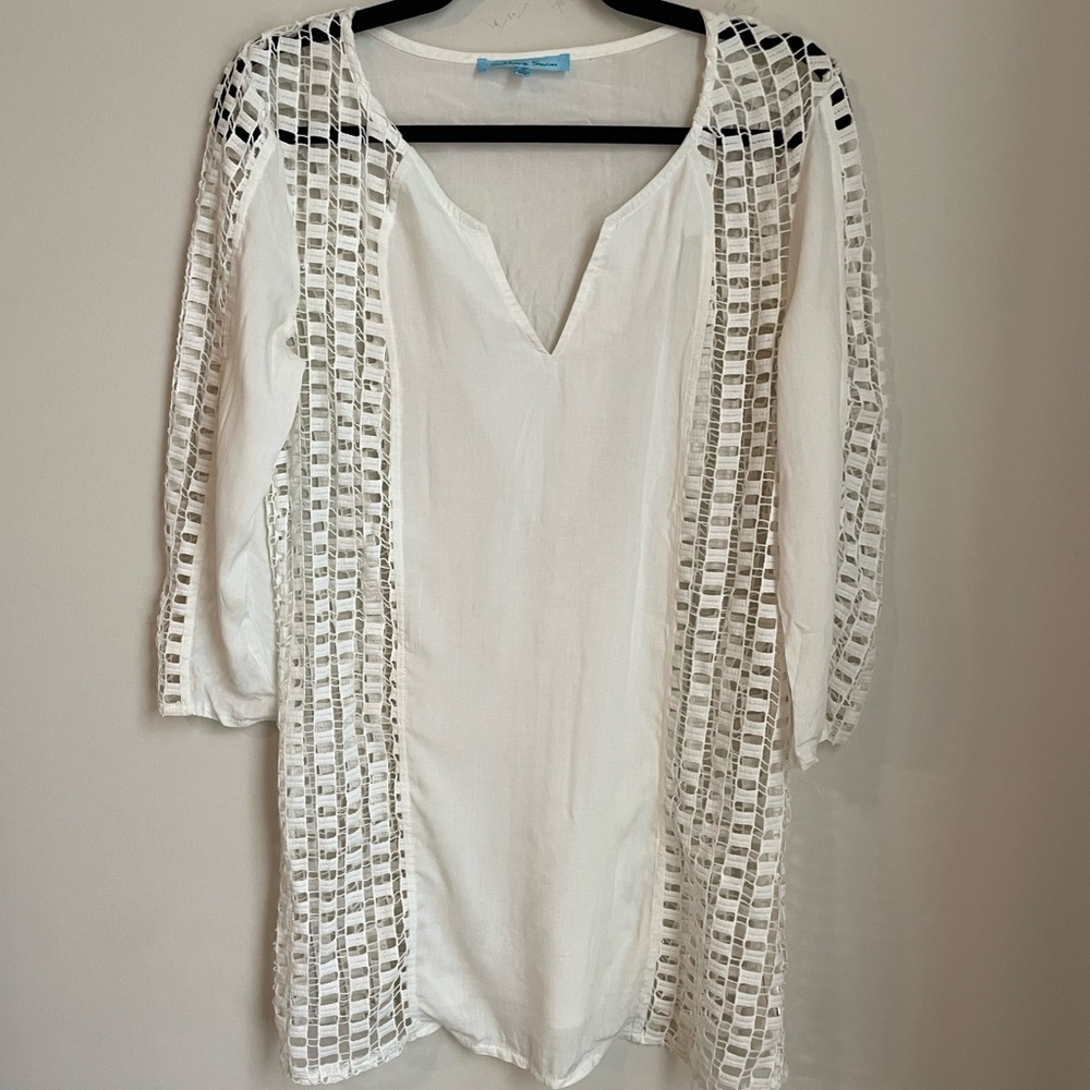 Anthropologie White Cover Up with Cut Outs